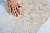 Rattan Basketweave Round Insert