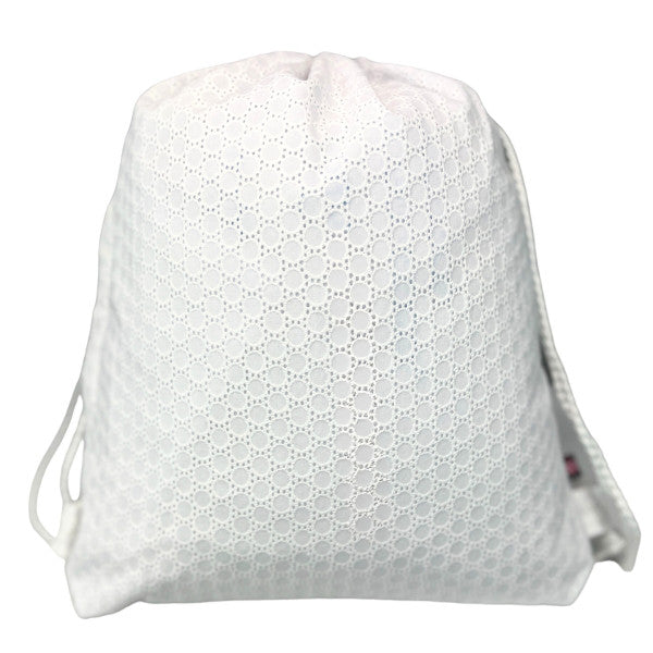White Eyelet Sling Backpack