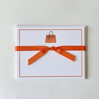 Orange Birkin Bag Flat Note Cards