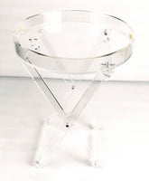 Simply Brilliant Foldable Acrylic Round Table with Handles
