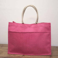 Monogrammed Jute Pocket Tote