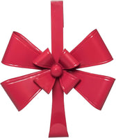 Red Metal Bow Wreath Holder