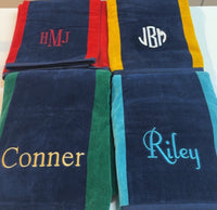 Navy Cabana Stripe Beach Towel