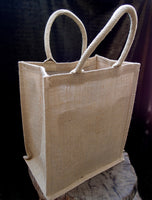 Monogrammed Jute Wine Bags