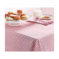 Red & White Ticking Stripe Napkin Set