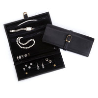 Suede Lined Black Jewelry Roll
