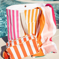 Orange Cabana Stripe Cosmetic Bag