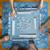 Blue & White Bird Mahjong Mat