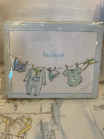Handpainted Baby Clothesline Folded Note