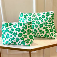 Monogrammed Cheetah Cosmetic Bags