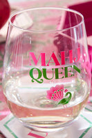 Mahj Queen Stemless Wine Glass
