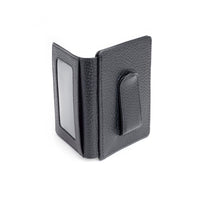 Monogrammed Saffiano Leather Money Clip ID Wallet