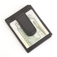 Monogrammed Saffiano Leather Money Clip ID Wallet