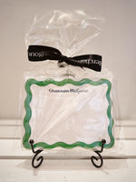 Holiday Green Scallop Edge Flat Note Cards