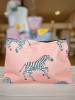 Peach Zebra Cosmetic Bag