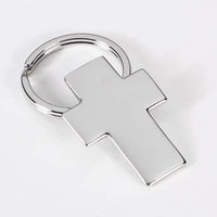 Silver Plated Cross Key Ring