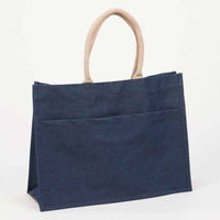 Monogrammed Jute Pocket Tote