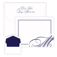 Verona Initial - Raised Ink Flat Correspondence Card