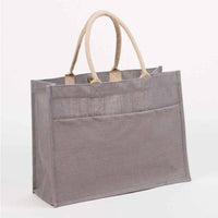Monogrammed Jute Pocket Tote
