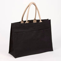 Monogrammed Jute Pocket Tote