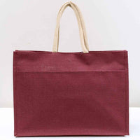 Monogrammed Jute Pocket Tote