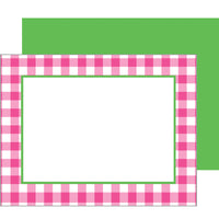 Hot Pink Gingham Flat Notecards