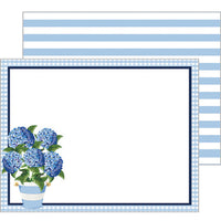 Hydrangeas Striped Pot Flat Notecards