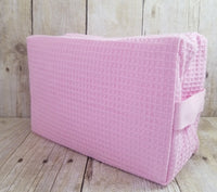 Monogrammed Waffle Cosmetic Bag