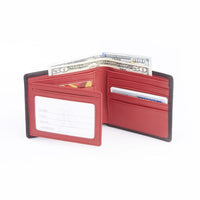 Monogrammed Leather RFID BiFold Wallet with Double ID Flap
