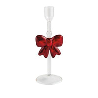 Glass Christmas Taper Holder