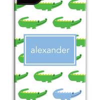 Alligator Repeat Blue Monogram Phone Case