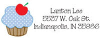 Blue Cupcake Address Label