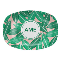 Monogrammed Banana Leaf Melamine Platter