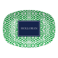Monogrammed Green Reptile Melamine Platter