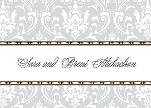 Damask Silver Gift Enclosure Card or Gift Sticker