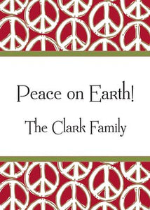 Peace Signs Red & Green Gift Enclosure Card or Gift Sticker