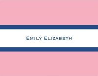 Stripe Light Pink and Navy Foldover Note