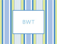Multistripe Blue Foldover Note