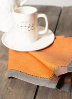 Russet Orange and Taupe Napkin Set of 4