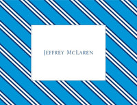 Repp Tie Blue and Navy Foldover Note