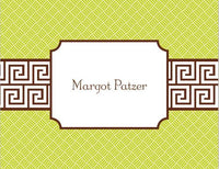Greek Key Band Brown Foldover Note