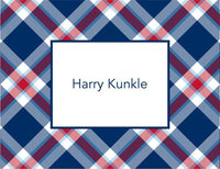 Ashley Plaid Navy Foldover Note