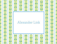 Bright Vine Green and Blue Foldover Note