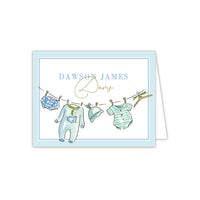 Handpainted Baby Clothesline Folded Note