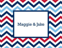 Chevron Blue and Red Foldover Note