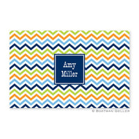 Chevron Blue, Orange, & Lime Placemat