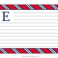 Repp Tie Red and Navy Recipe Card