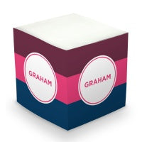 Bright Sticky with Bold Stripe Memo Cube