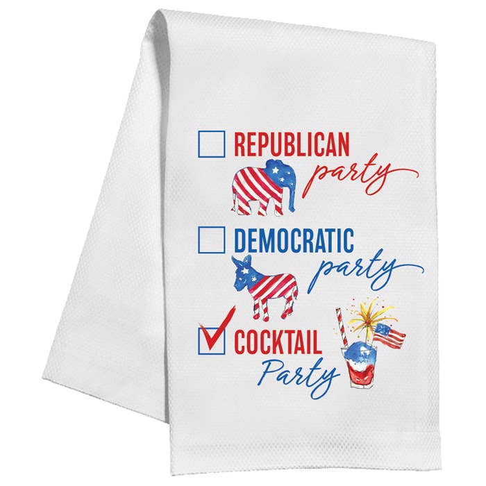 Republican Democratic Cocktail Party Kitchen Towel