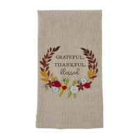 Grateful Thankful Blessed French Knot Towel